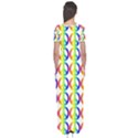 Retro Rainbow Gradient Peace Symbol Short Sleeve Maxi Dress View2