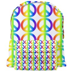 Retro Rainbow Gradient Peace Symbol Giant Full Print Backpack by Pakrebo