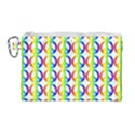 Retro Rainbow Gradient Peace Symbol Canvas Cosmetic Bag (Large) View1