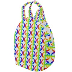 Retro Rainbow Gradient Peace Symbol Travel Backpacks by Pakrebo