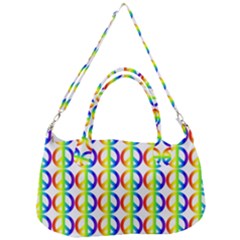 Retro Rainbow Gradient Peace Symbol Removal Strap Handbag