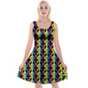 Retro Rainbow Gradient Peace Symbol Reversible Velvet Sleeveless Dress View1