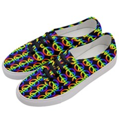 Retro Rainbow Gradient Peace Symbol Women s Classic Low Top Sneakers by Pakrebo