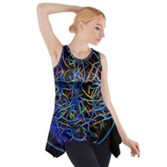 Neon Background Light Design Side Drop Tank Tunic by Pakrebo