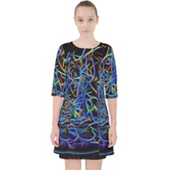 Neon Background Light Design Pocket Dress by Pakrebo