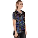 Neon Background Light Design Women s V-Neck Scrub Top View3