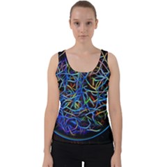 Neon Background Light Design Velvet Tank Top by Pakrebo