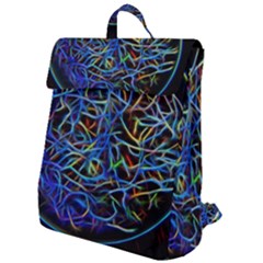 Neon Background Light Design Flap Top Backpack