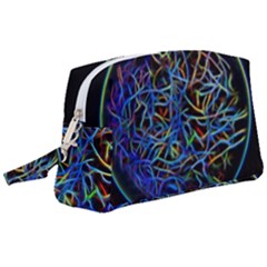 Neon Background Light Design Wristlet Pouch Bag (large)