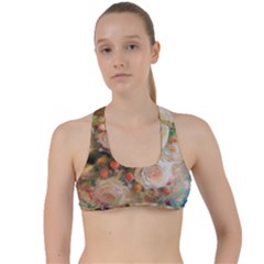 Ackground Flowers Colorful Criss Cross Racerback Sports Bra by Pakrebo