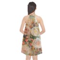 Ackground Flowers Colorful Halter Neckline Chiffon Dress  View2