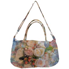 Ackground Flowers Colorful Removal Strap Handbag