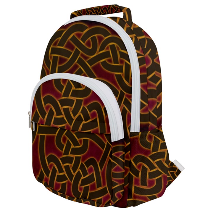 Celtic Spiritual Pattern Art Rounded Multi Pocket Backpack