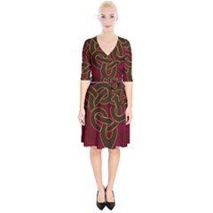 Celtic Spiritual Pattern Art Wrap Up Cocktail Dress by Pakrebo