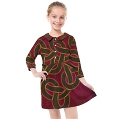 Celtic Spiritual Pattern Art Kids  Quarter Sleeve Shirt Dress by Pakrebo