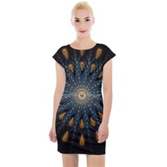 Explosion Fireworks Flare Up Cap Sleeve Bodycon Dress by Pakrebo