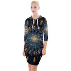 Explosion Fireworks Flare Up Quarter Sleeve Hood Bodycon Dress by Pakrebo