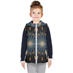 Explosion Fireworks Flare Up Kids  Hooded Puffer Vest by Pakrebo