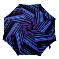 Blue Abstract Lines Pattern Light Hook Handle Umbrellas (large) by Pakrebo