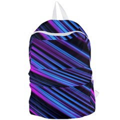 Blue Abstract Lines Pattern Light Foldable Lightweight Backpack by Pakrebo