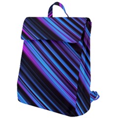 Blue Abstract Lines Pattern Light Flap Top Backpack