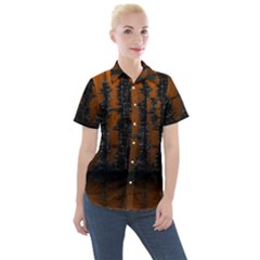 Skyline Future Graphic Sketchbook Women s Short Sleeve Pocket Shirt