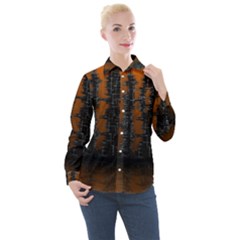 Skyline Future Graphic Sketchbook Women s Long Sleeve Pocket Shirt