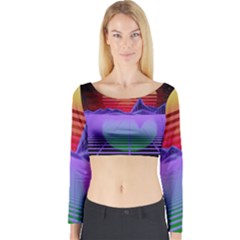 Synthwave Retrowave Synth Long Sleeve Crop Top by Pakrebo