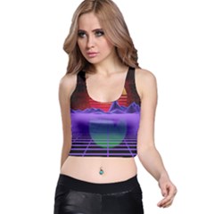 Synthwave Retrowave Synth Racer Back Crop Top by Pakrebo