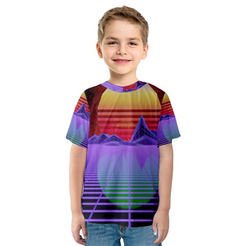 Synthwave Retrowave Synth Kids  Sport Mesh Tee by Pakrebo