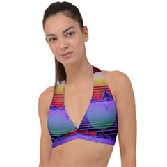 Synthwave Retrowave Synth Halter Plunge Bikini Top by Pakrebo