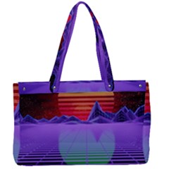 Synthwave Retrowave Synth Canvas Work Bag