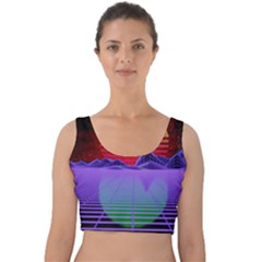 Synthwave Retrowave Synth Velvet Crop Top by Pakrebo