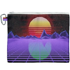 Synthwave Retrowave Synth Canvas Cosmetic Bag (xxxl) by Pakrebo