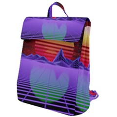 Synthwave Retrowave Synth Flap Top Backpack by Pakrebo