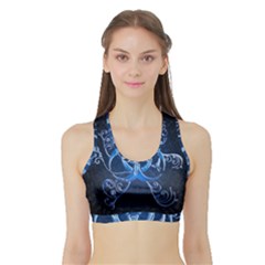 Background Creativity Form Pattern Sports Bra With Border by Pakrebo