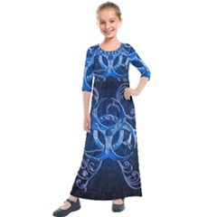 Background Creativity Form Pattern Kids  Quarter Sleeve Maxi Dress by Pakrebo