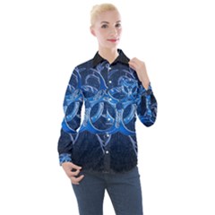 Background Creativity Form Pattern Women s Long Sleeve Pocket Shirt