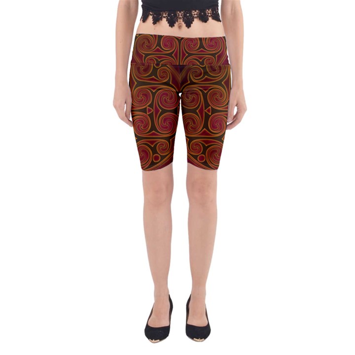 Celtic Spiritual Pattern Art Yoga Cropped Leggings