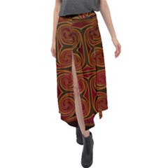 Celtic Spiritual Pattern Art Velour Split Maxi Skirt