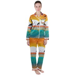 Sunset Beach Beach Palm Ocean Satin Long Sleeve Pyjamas Set by Pakrebo