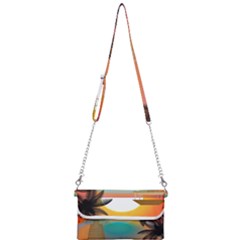 Sunset Beach Beach Palm Ocean Mini Crossbody Handbag by Pakrebo