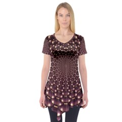 Background Sphere Balls Reflection Short Sleeve Tunic  by Pakrebo