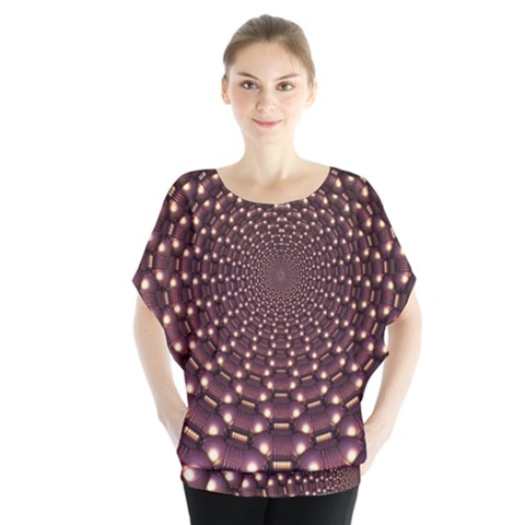 Background Sphere Balls Reflection Batwing Chiffon Blouse by Pakrebo