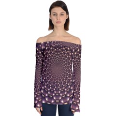 Background Sphere Balls Reflection Off Shoulder Long Sleeve Top by Pakrebo