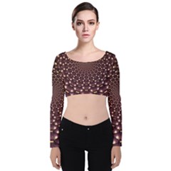 Background Sphere Balls Reflection Velvet Long Sleeve Crop Top by Pakrebo