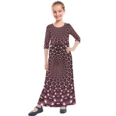 Background Sphere Balls Reflection Kids  Quarter Sleeve Maxi Dress by Pakrebo