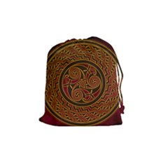 Celtic Spiritual Pattern Art Drawstring Pouch (medium) by Pakrebo