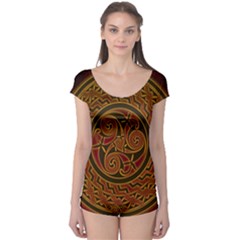 Celtic Spiritual Pattern Art Boyleg Leotard  by Pakrebo