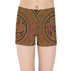 Celtic Spiritual Pattern Art Kids  Sports Shorts by Pakrebo